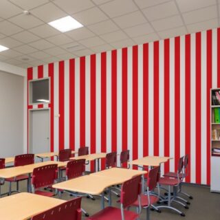 Red Stripes of Royal Elegance Wallpaper Mural