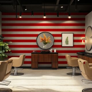 Regal Red Scarlet Horizontal Stripes Wallpaper Mural