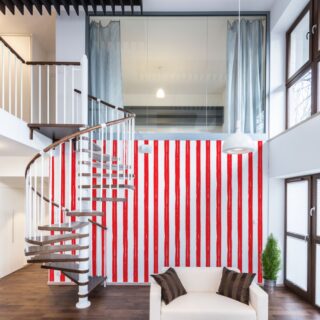 Watercolor Royal Red Stripes Wallpaper Mural