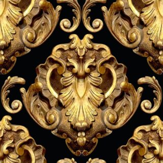 Antique Bronze Baroque Style Floral Wallpaper Mural