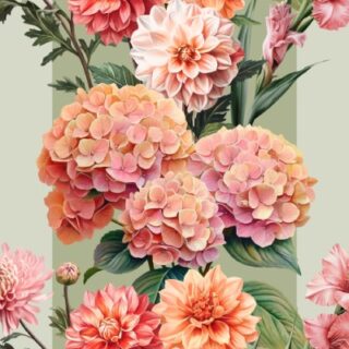 Beautiful Pink Garden Flowers Wallpaper Mural