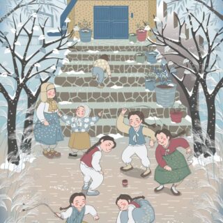 Korean Winter Art Wallpaper Mural