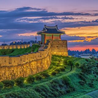 Landscape of Hwaseong Fortress Wallpaper Mural