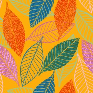 Bright Colorful Abstract Leaves Wallpaper Mural