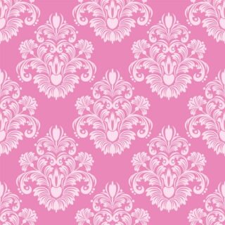 Pink Baroque Bloom Damask Wallpaper Mural