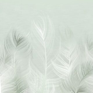 Beautiful Light Pistachio Feather Delight Wallpaper Mural