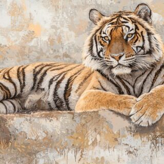 Majestic Tiger Resting in Lush Forest Wallpaper Mural