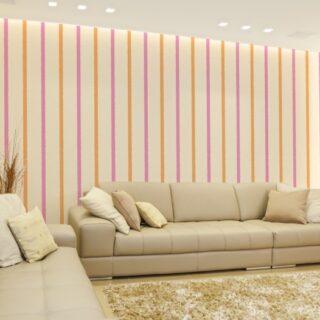 Abstract Pink and Orange Uneven Stripes Wallpaper Mural