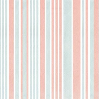 Pastel Peachy Pink and Aqua Blue Stripes Wallpaper Mural