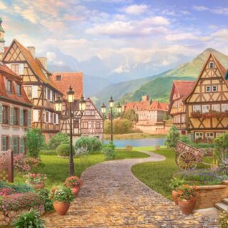 Bavarian Alps Mountain Landscape Mural