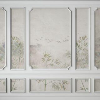 Grayscale Grandeur Moulding Effect Wallpaper Mural