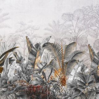 Linear Jungle in Soft Neutrals Wallpaper Mural