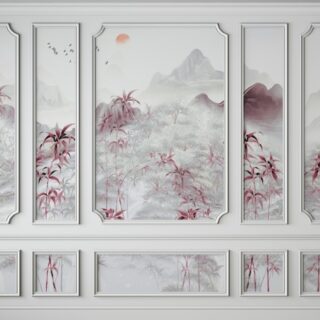 Soft Luxe Panels Moulding Effect Wallpaper Mural