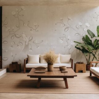 Ubuntu, Canvas with Floral and Birds Wallpaper Mural