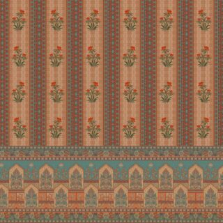 Vibrant Paisley Blooms Patterned Wallpaper