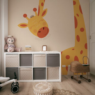 Peekaboo, Jungle Joy Giraffe Mural, Customized