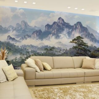 Shailavan, Scenic Misty Mountain View Wallpaper Mural