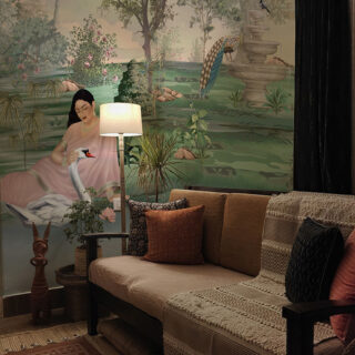 Urvashi, Raja Ravi Varma Style Wallpaper Mural