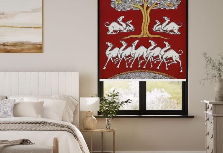 Folk Art Tree of Life Outside Roller Blinds