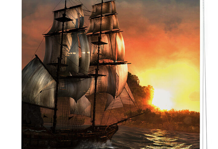 The Voyage Ship Painting Roller Blinds