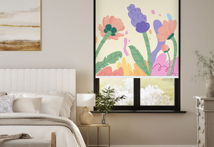 Soothing Floral Art Outside Roller Blinds