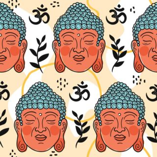 Buddha's Elegance Pooja Room Roller Blinds