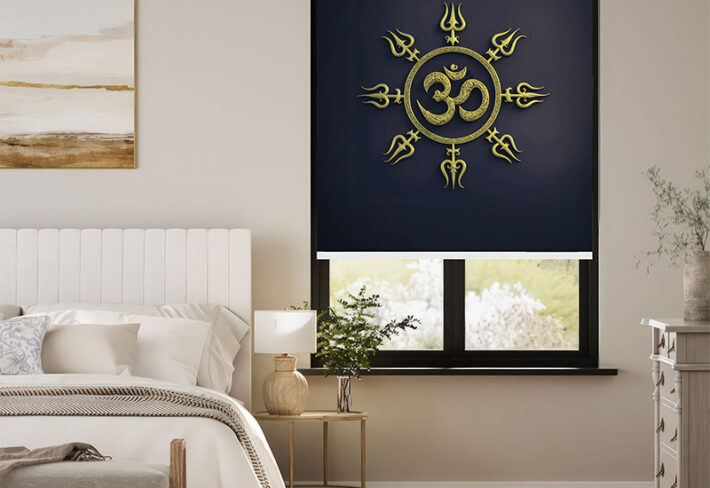 Om Bramh Pooja Room Outside Roller Blinds