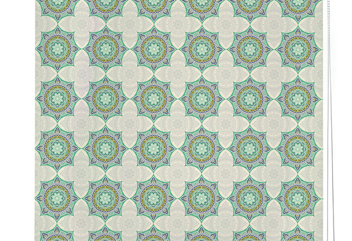Green Mandala Roller Blinds