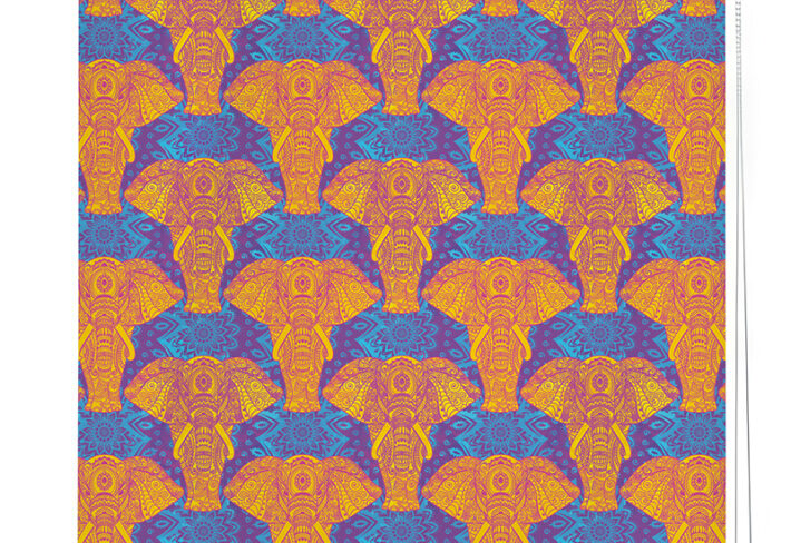 Indian Art Style Elephant Roller Blinds