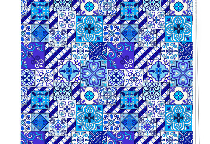 Azure Mosaic Effect Roller Blinds