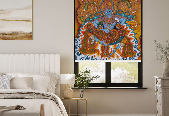 Kerala Mural Art Outside Roller Blind