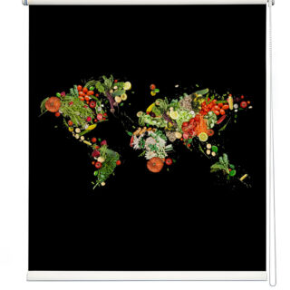 Black Magic Veggies Map Roller Blind