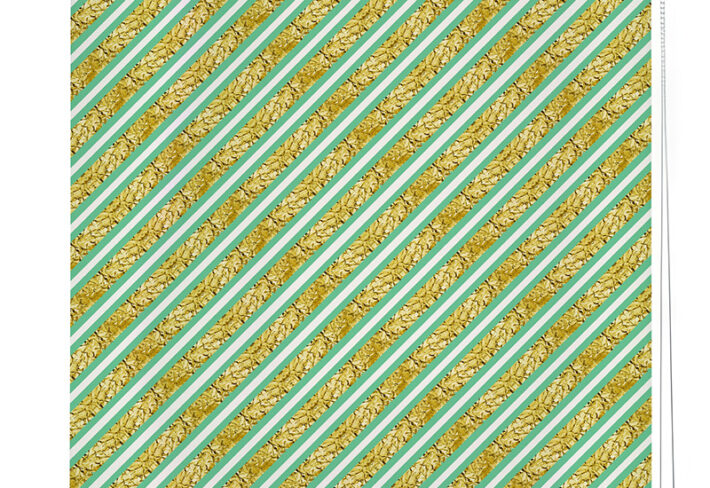 Modern Green-Gold Striped Design Roller Blinds