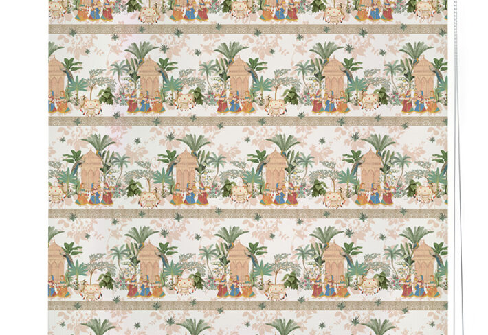 Exotic Palm & Pavilion Pattern Roller Blinds