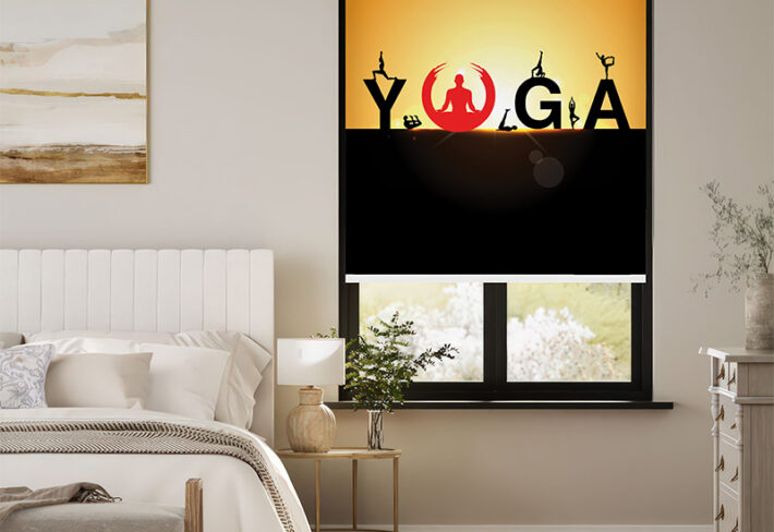 Yoga Theme Outside Roller Blinds