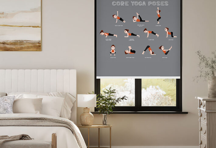 Core Yoga Poses Chart Outside Roller Blinds