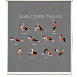 Core Yoga Poses Chart Roller Blinds