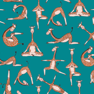 Whimsical Yoga Animals Pattern Roller Blind