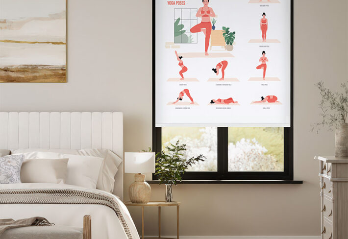 Yoga Poses Chart Outside Roller Blinds