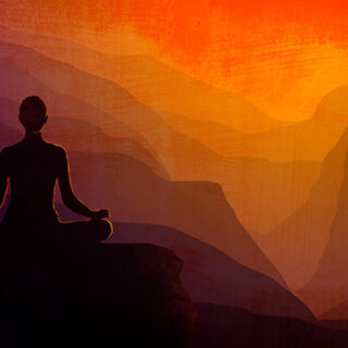 sunset meditation theme roller blind