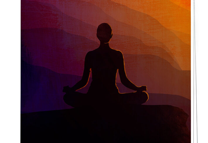 sunset meditation theme roller blinds