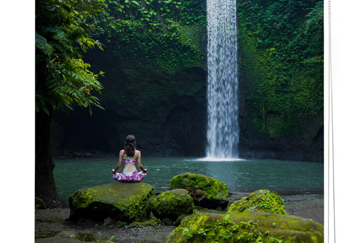 waterfall meditation scene roller blinds