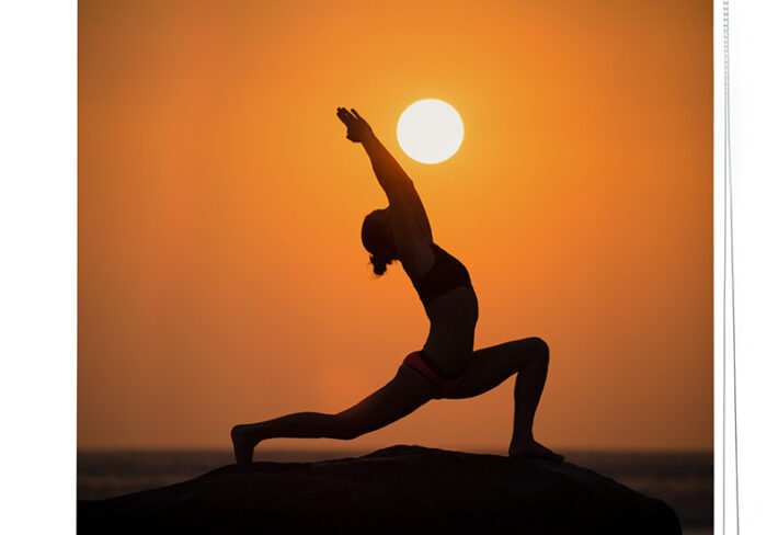 Sunset Yoga Art Window Roller Blind
