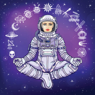 Cosmic Meditation Astronaut Roller Blind