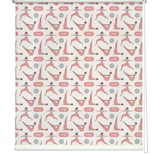 blush pink yoga pattern roller blind