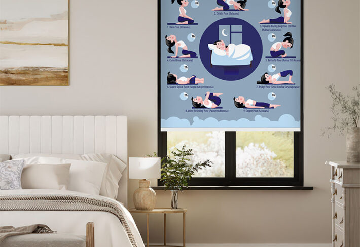 Relaxing Sleep Yoga Window Outside Roller Blind