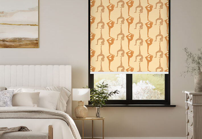 Abstract Yoga Figure Window Outside Roller Blind