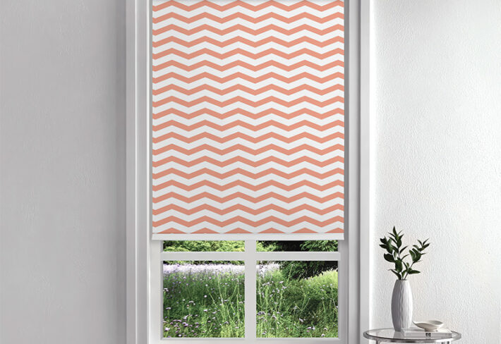 Peach Zigzag Charm Inside Roller Blind