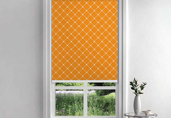 Tangerine Trellis Bloom Inside Roller Blind