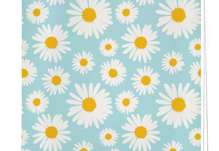 Modern Floral Daisy Print Roller Blind
